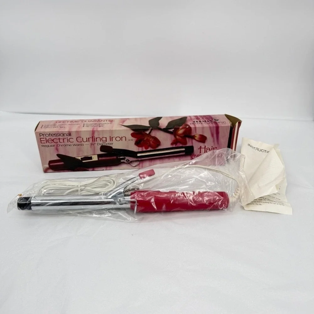 Hair Country‎ VTG Professional Electric Curling Iron NEW Chrome Wand Hair Tool